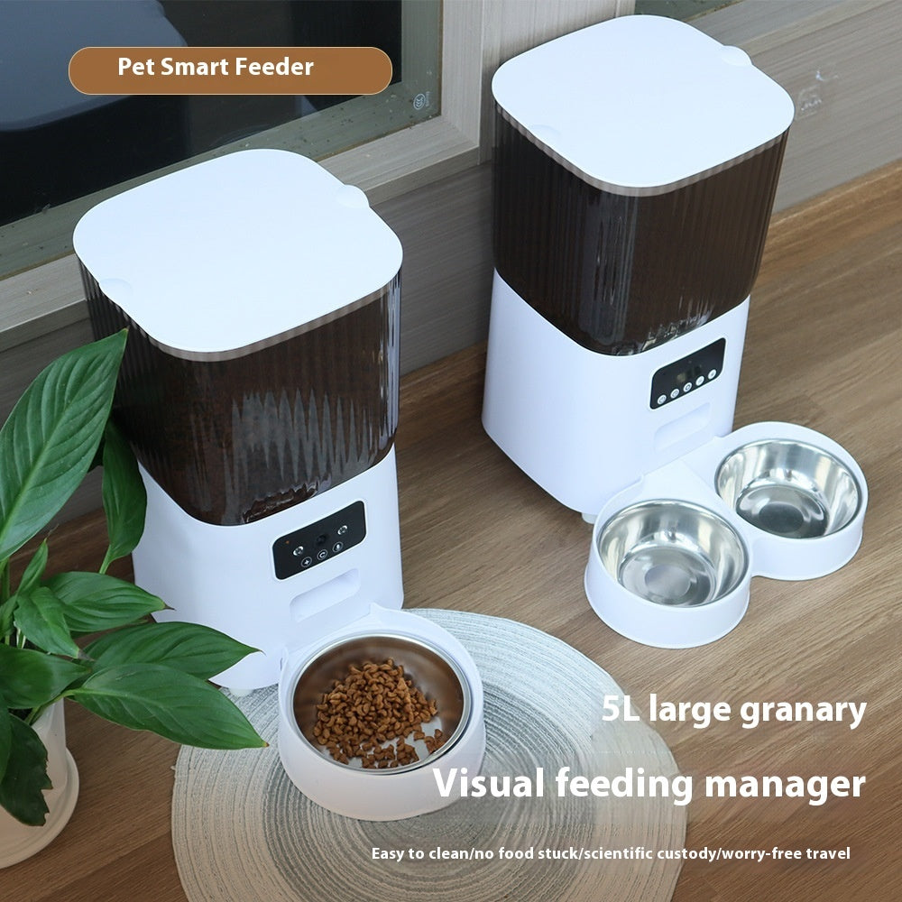 Feed Your Pet on Time – 5L Auto Feeder Magic!